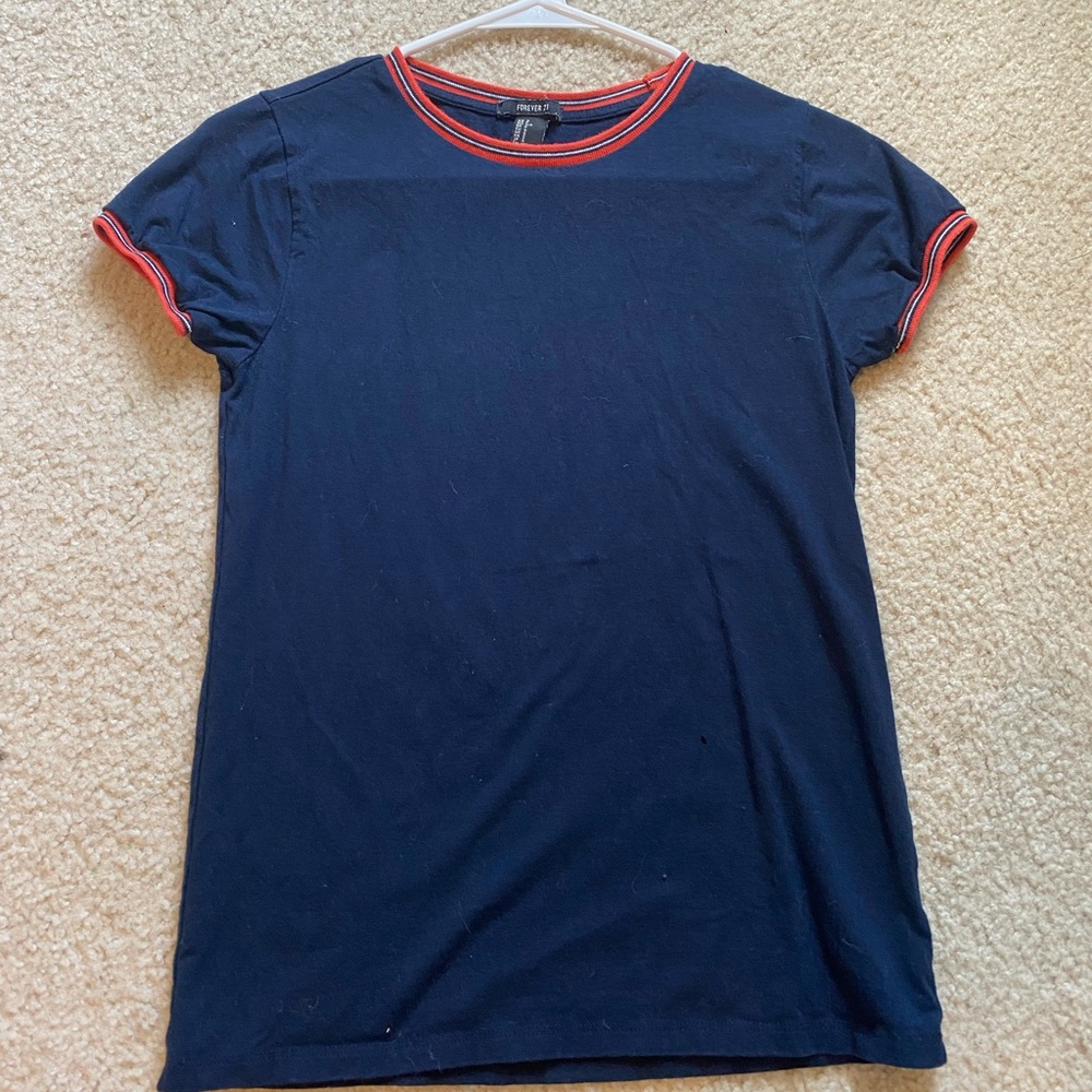 Size Small, Forever 21 Navy, Red and White T-shirt